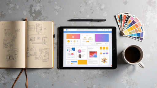 内容创作流程管理界面，显示选题策划和发布计划，创意工作室工作场景